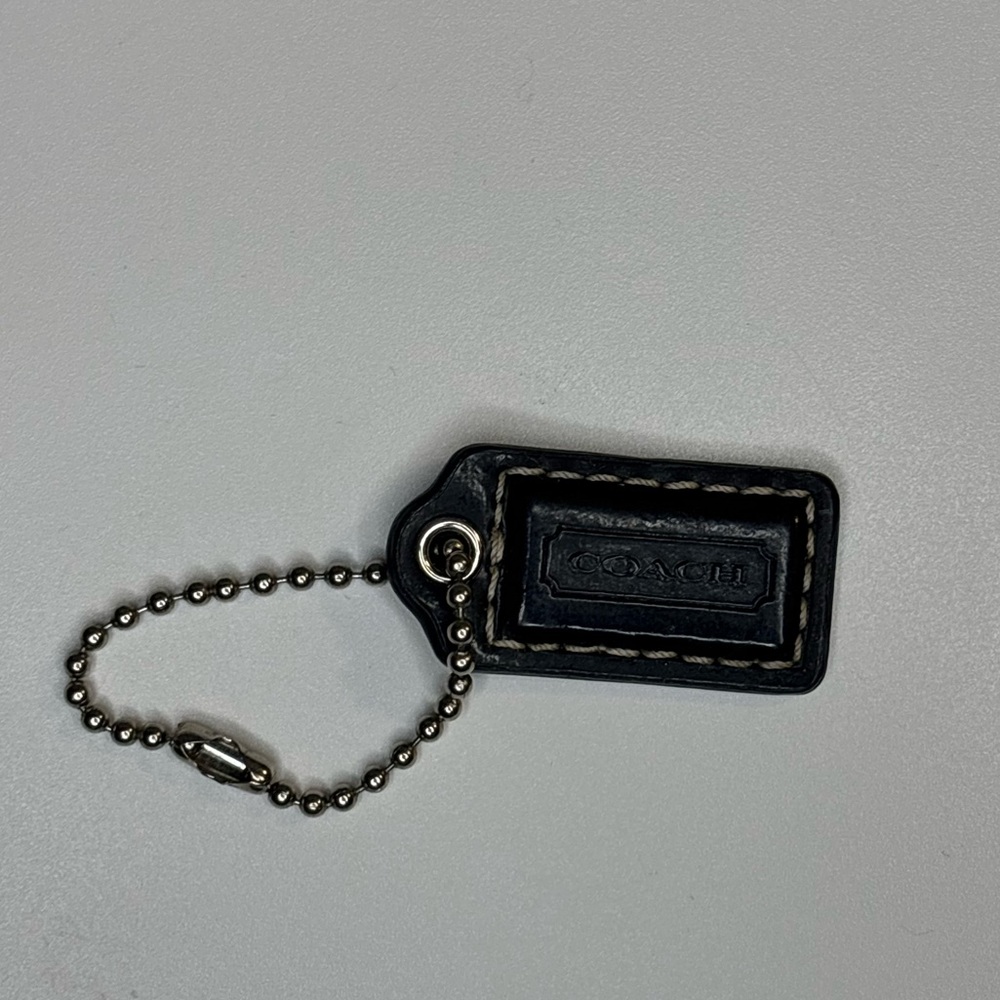 Coach Small Black Smooth Leather Hangtag